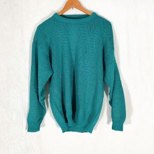 Vintage 80s teal diamond sweater
